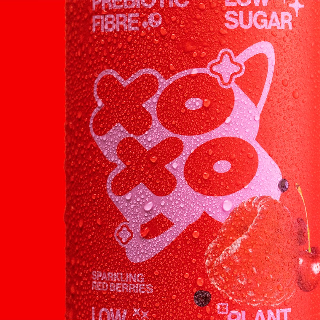 XOXO Red Berries Prebiotic Soda - 12 Pack