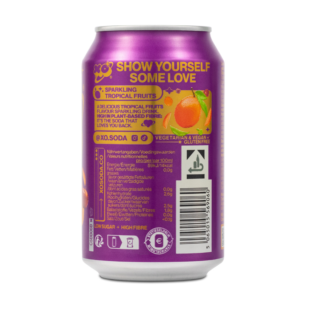 XO Tropical Prebiotic Soda - 12er Pack