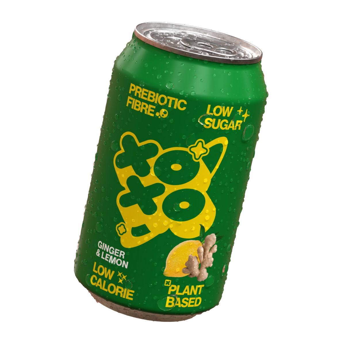 XOXO Ginger & Lemon Prebiotic Soda - 12 Pack