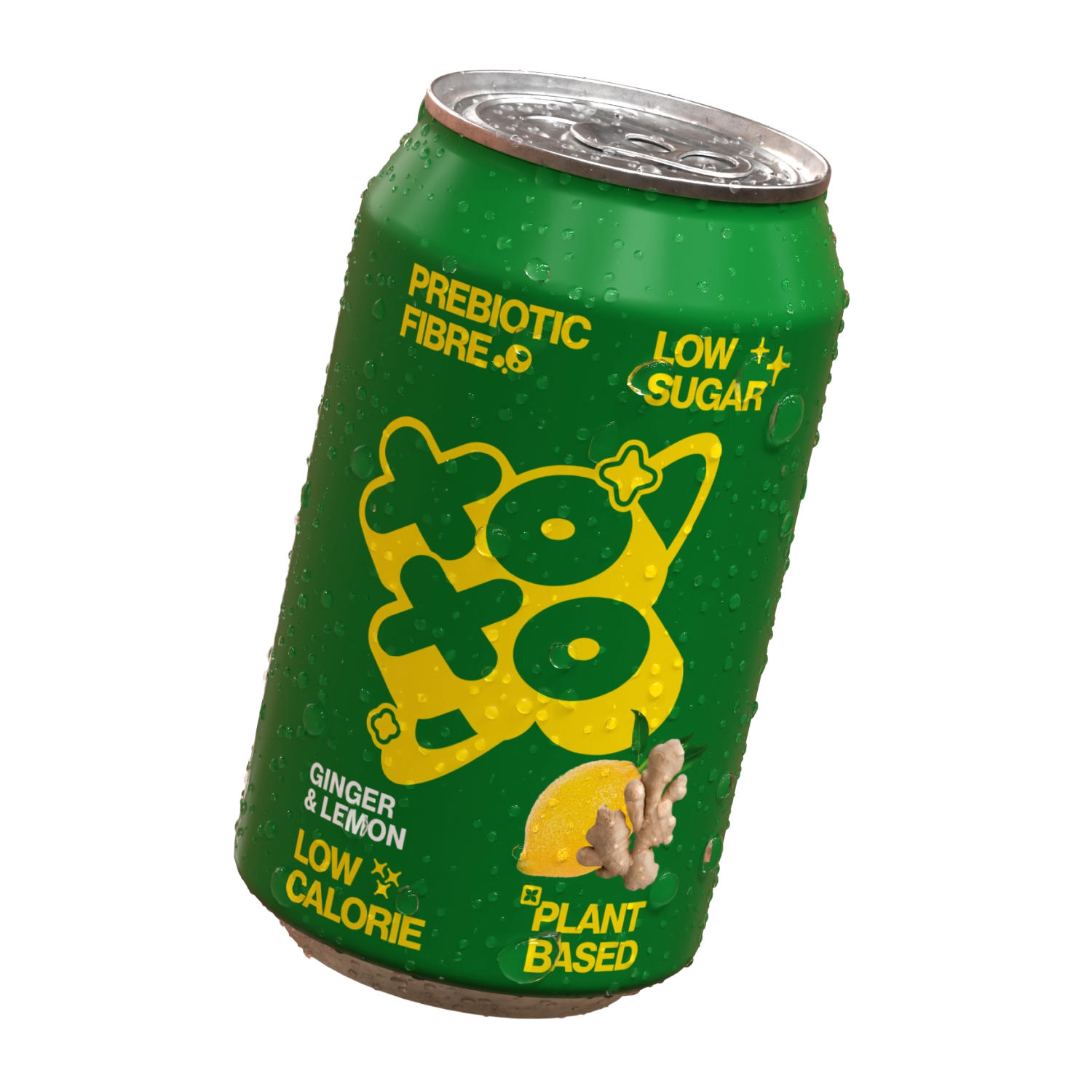 XOXO Ginger & Lemon Prebiotic Soda - 12 Pack
