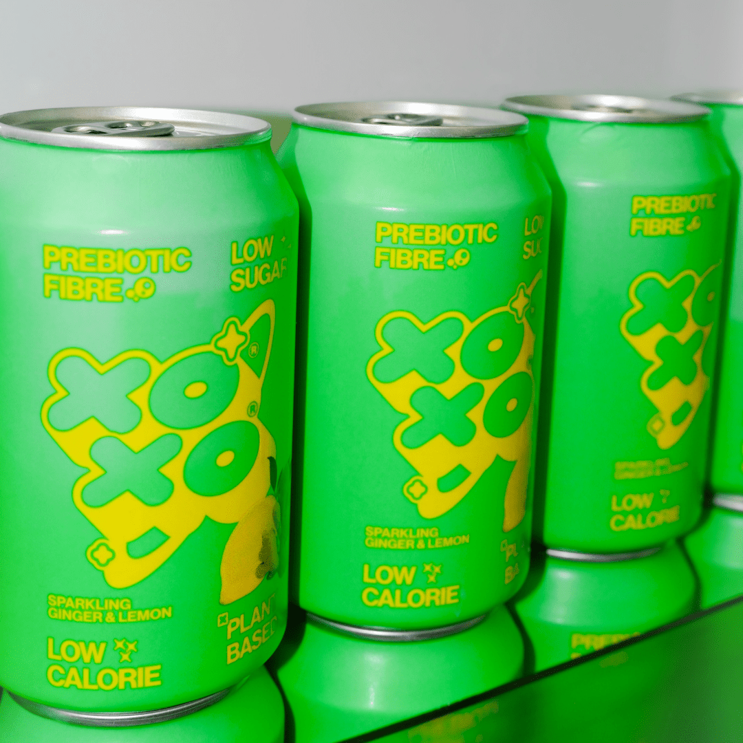 XOXO Ginger & Lemon Prebiotic Soda - 12 Pack - XOXO