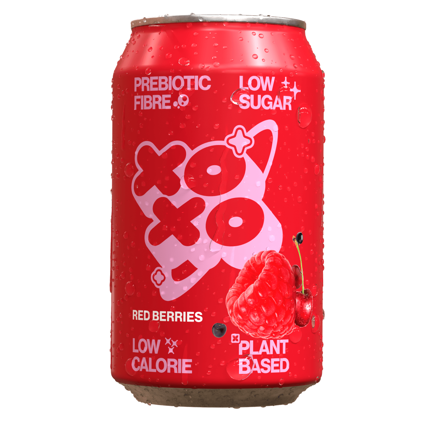 XOXO Red Berries Prebiotic Soda - 12 Pack - XOXO